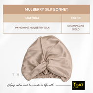 The Tiara Silk Mulberry Silk Bonnet Silk Turban Double sided 19 momme Sleep Hat Confinement cap