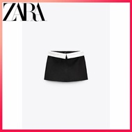 [สินค้าขายดี] Zara ใหม่ TRF เสื้อผ้าผู้หญิง เอวสีดํา ดีเทลตกแต่งกางเกงกระโปรง