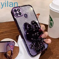 Casing For Realme C21Y c25y c21 phone case luxury  electroplated glitter Beauty mirror cartoon brack