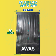 PVC Mudflap (21 x 38) Inch Awas Logo Lori Truck High Quality Getah Keras Mudguard Splash Guard
