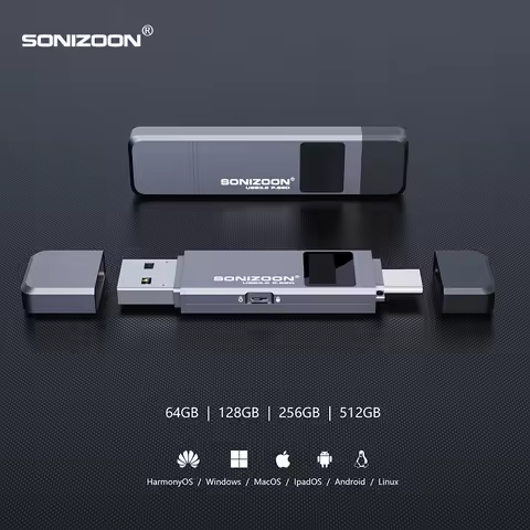 Fingerprint Encryption Portable SSD 128/256/512GBWrite Protection Function Solid State USB Flash Dri