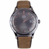 Orient Mens Bambino Version 4 Japanese Automatic Stainless Steel and Leather Dress Watch, Color:Brown (Model: FAC08003A0)