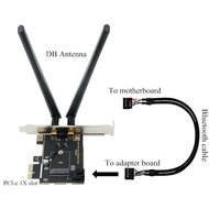 ADAPTER WIFI 5 PCIE - M2 AC 7260 7265 8260 8265 9260 band 5Ghz and Bluetooh 4 5.0