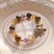 海中霸王的可愛日常 龍蝦手鍊 阿拉善 烏拉圭紫水晶 黃水晶