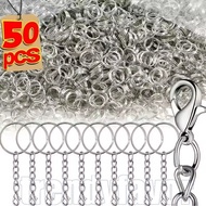 50-10Pcs Split Lobster Clasp Keychains - Keychain Accessories - Metal Split Key Ring - for Jewelry M