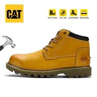 New Caterpillar cowhide safety boots, CAT outdoor motorcycle shoes, fashionable retro steel toe boots