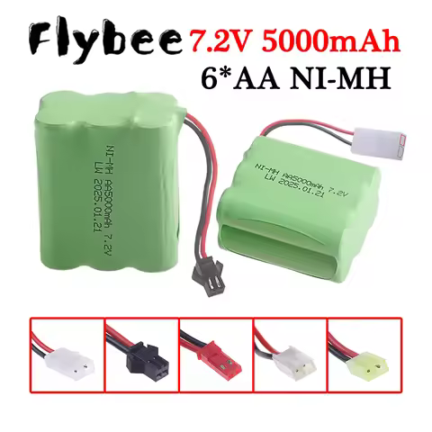 7.2V 5000mah NiMH Battery SM / TAMIYA PLUG For Rc toys Car Boat Tanks Trains Robot Parts Ni-MH AA 7.