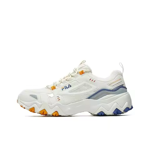 FILA Oakmont Fabric Vintage Breathable Low top Casual Shoes Men's Yellow White Blue F12M031111FSW