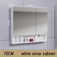 Solid wood intelligent bathroom mirror cabinet minimalist bathroom mirror with storage rack intelligent mirror with light and dimming defogging wall mounted mirror cabinet
