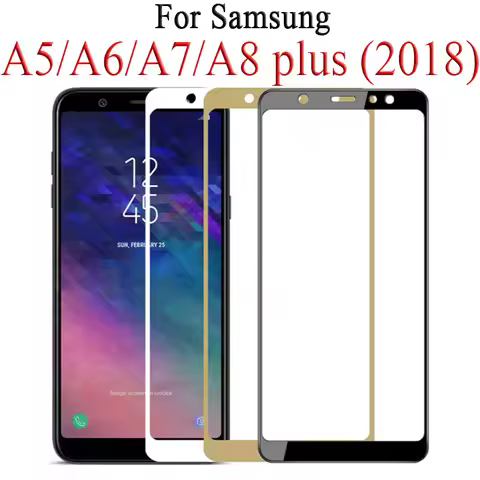 9D Full Protective Glass on For Samsung Galaxy J4 J6 A6 A8 Plus A5 A7 J7 J8 2018 Glas Tremp A750 A73