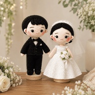 Handmade Lendo Bride and Groom Doll 20cm Gift for Couplebag Wedding Gift Couple Decor