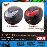 KOTAK/BOX GIVI MONOLOCK TOP CASE WILDCAT E250, E250N, E250N2 BLACK [BASE PLATE INCLUDED]