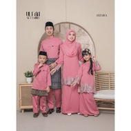 Set Sedondon Kurung Ulfaa Kurung Moden Set Family Baju Kurung Dusty Pink Kurung 2022 Baju Raya by RA