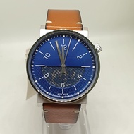 [Original] Fossil ME3168 Barstow Automatic Luggage Brown Leather Blue Analog Men Watch