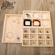 Beiheng Natural Wood Jewelry Display Tray Earring Ring Storage Tray Solid Wood Viewing Tray Jewelry 