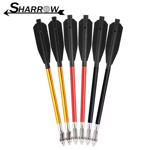 6pcs/box Fishing Crossbow Arrow 3 Inch Aluminium Arrow Shaft for Outdoors Fishing Hunting Shooting P
