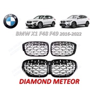 BMW X1 F48 F49 2016-2022 Front Grille Kidney Grilles Diamond Meteor Front Bumper Grill