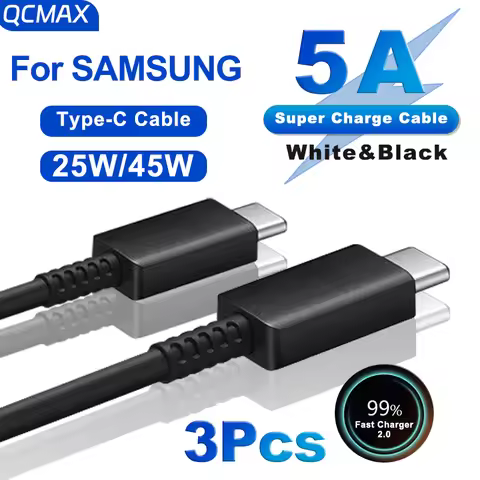 45W For Samsung PD Cable type-c to type-c wired 25W 5A Super Fast cable For Samsung S25 S24 S23 S22 