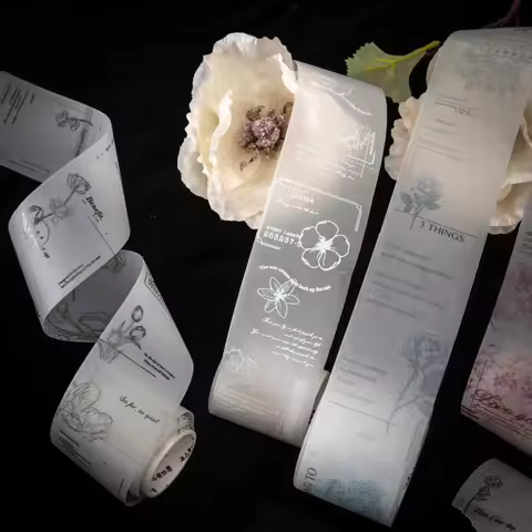 Journal GO 4.5x200cm Flower Parchment Paper Tape Decorative Masking Tape Scrapbooking Sticker Journa