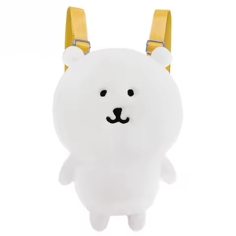 Joke Bear Plush Shoulder Bag Cute White Bear Shaped Plush Backpack with Adjustable Straps for Daily 