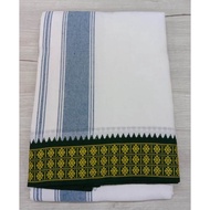 MEN'S COTTON VESHTI/DHOTI  WITH COLORED BORDER.