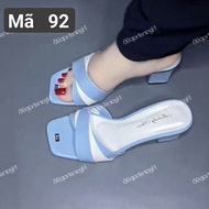 Guốc cao gót nữ quai quạt phối màu siêu xinh 3 và 5 phân