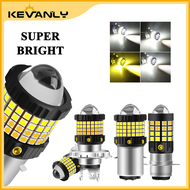 H4 H6 BA20D P15D T19 LED Motorcycle Headlight 60SMD CSP Projector Lens White Yellow Hi/Lo
