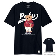 Unisex Beverly Hills Polo Club Rugby Bear Print All-Match Pure Cotton T-Shirt T Shirt Men