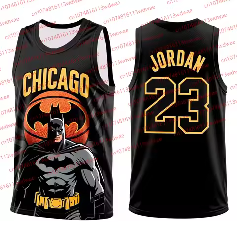 Chicago Basketball Jersey Batman Basketball vest Michael Jordan 23 Basketball Jersey Superhero Speci