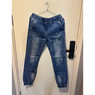 Smocked Waist Jeans Cuffed