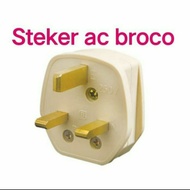 Steker AC / Colokan AC Kaki 3 Kuningan Broco 7110