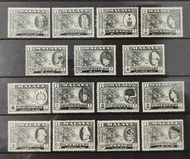 [STM 522-C] 1957 Malaya 15pcs RM 30/set (14 Mint+1 used) stamp/setem