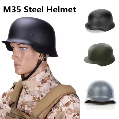 German M35 Steel Helmet Motorcycle M1935 Memorial Steel Helmet Outdoor Crash Protection Safety Helme