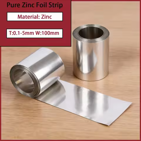 Pure Zinc Foil and Zinc Strip Thickness 0.1mm~5mm, Width 100mm, Used for Anti-Corrosion, Electronics