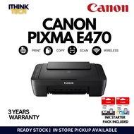 CANON Pixma E410 E470 Compact All-In-One Printer - PRINT SCAN COPY AIO USB CABLE / WIRELESS 3 YEARS WARRANTY