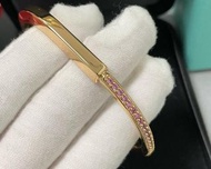 Tiffany 高版本V金鎖頭粉鑽手環