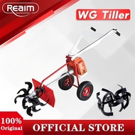 REAIM Cultivator Machine Mini Tiller Heavy Duty Petrol Engine Rotary Mini Tiller 63CC 2-Stroke