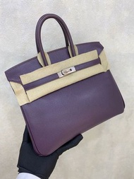 Hermes Birkin 25 葡萄🍇紫色 Epsom 皮 銀扣。