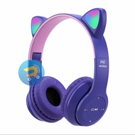 Headphone Kucing Bluetooth Gaming Headset P47m RGB Super Bass / Headphone Telinga Kucing Lucu / Head