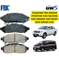 FD1837MS FBK NISSAN FRONTIER D4D NAVARA D40 SERENA C26 FRONT DISC BRAKE PAD