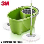 Scotch-Brite 360° Spin Mop Bucket Set with 2 Microfiber Mop Heads