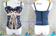尺寸36C=80C-藍綠色粉紅薔薇蒲公英刺繡蕾絲晶鑽馬甲-SB6846＊白麝香小舖＊全新華歌爾Salute莎露內衣