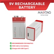 MaxTag 9V 1000 mAh Li-ion USB Type-C Rechargeable Battery