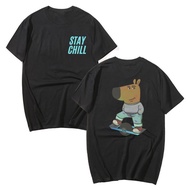 READY STOCK S-5XL Just A Chill Guy on A Onewheel Funny Meme Graphic T-Shirt Men Unisex Fashion Short