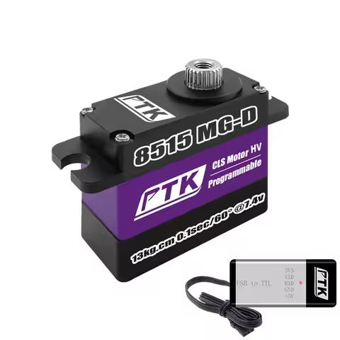 PTK 8515 servo MG-D 17g digital HV High torque 15KG servo stainless steel gear RC model airplane fix