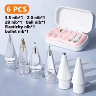 Replacement Pencil Tips for Apple Pencil Pro 2nd 3th(USB-C) 4/6 Pcs 2B Thin Soft Nibs for iPad Pro P