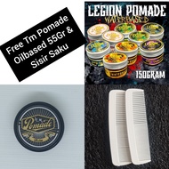 LEGION POMADE WATERBASED PREMIUM 150Gr FREE TM POMADE OILBASED 55Gr & SISIR SAKU