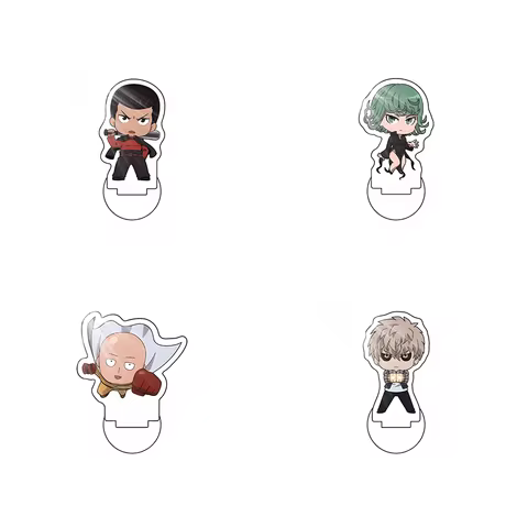 Anime ONE PUNCH-MAN 10cm Acrylic Stand keychain Saitama Tatsumaki Genos Metal Bat Lovable Character 