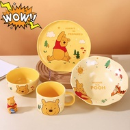 Graby2024 Disney Ceramic Tableware Bowls Plates Cups Pooh Ceramic Bowls Rice Bowls Noodle Bowls Vege