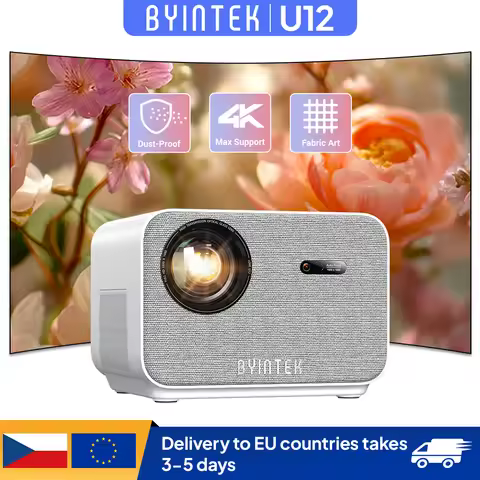 BYINTEK LOVE U12 Full HD 1080P Projector 4K 800 ANSI Android WiFi 6 Auto Focus Home Theater Projecto
